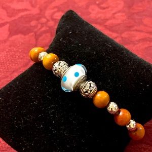 ONE OF A KIND SANDALWOOD WITH PANDORA BEAD BRACELET